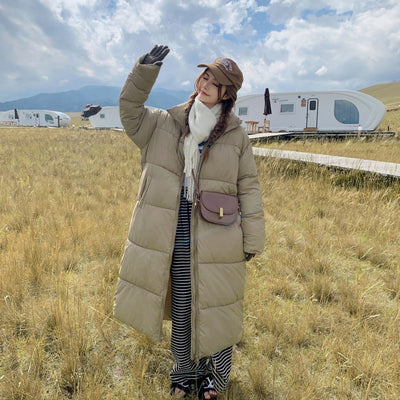 Abrigo Acolchado de Algodón para Invierno - Chaqueta Térmica Versátil Largo Medio - Image 9