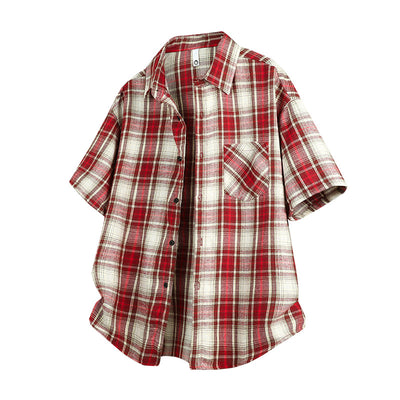 Camisa Casual de Cuadros para Hombre - Manga Corta - Image 7