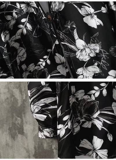 Camisa Floral Manga Larga Hombre - Estilo Casual Holgado Tendencia - Image 7