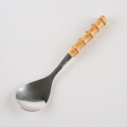 Juego de Cubiertos de Acero Inoxidable con Mango de Madera y Raíz de Bambú - Image 5