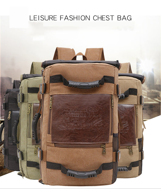 Mochila de Lona para Hombre - Backpack de Viaje y Trabajo con Compartimento Laptop - Image 14