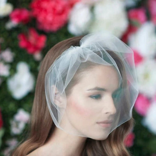 Velo de Novia Mesh Estilo Corto Hijab de Boda - Image 9
