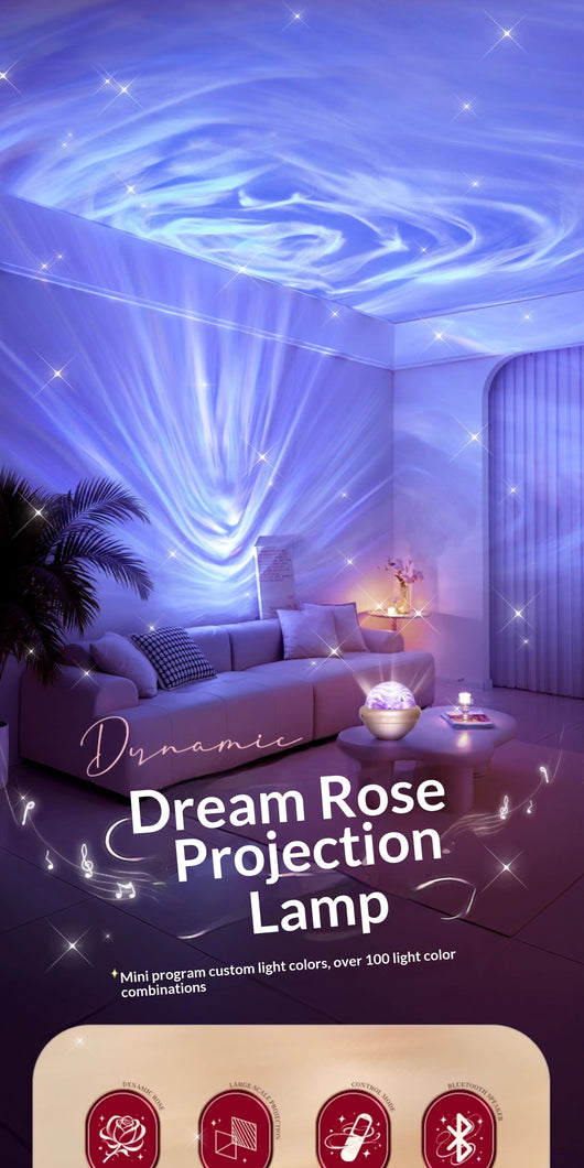 Lámpara Proyectora de Cielo Estrellado con Rosa - Luz Nocturna Atmosférica - Image 8