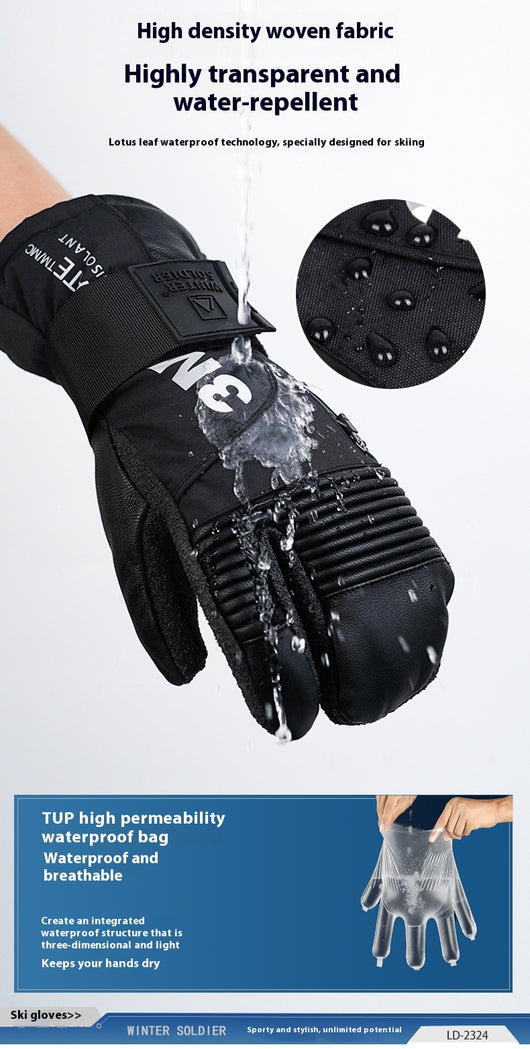 Guantes de Esquí Kevlar Tres Dedos Impermeables y Resistentes - Image 15