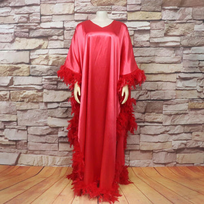 Vestido Africano Suelto de Lujo con Manga Murciélago y Abertura Alta - Image 8