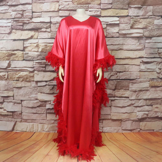 Vestido Africano Suelto de Lujo con Manga Murciélago y Abertura Alta - Image 8