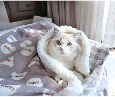 Manta térmica de lana de cordero para perros y gatos - Cojín suave de invierno - Image 13