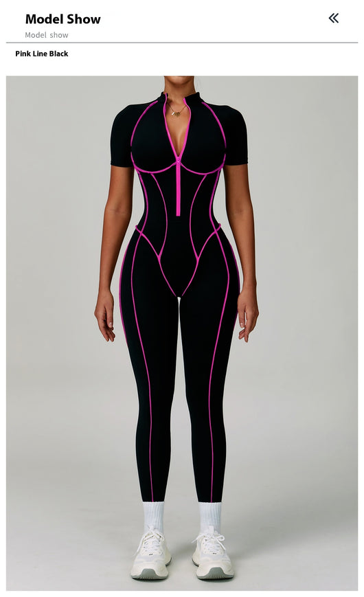 Jumpsuit Deportivo con Espalda Abierta y Detalles en Contraste - Image 32