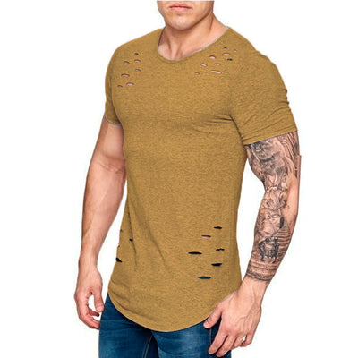 Camiseta Holgada Básica para Hombre con Detalles Rotos - Tallas Grandes - Image 7