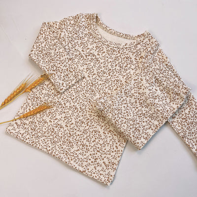 Light yellow infant long-sleeved pajama set with milk bottle and cookie print, suitable for homewear. - Image 8