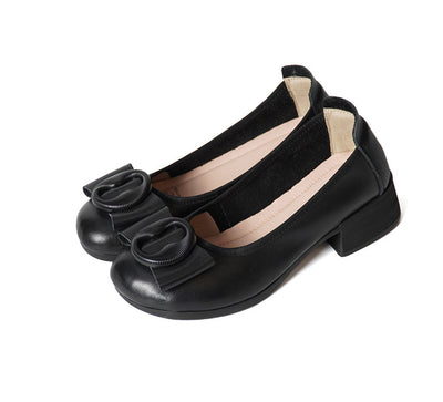Zapatos Tipo Mocasín de Cuero Auténtico con Tacón Medio para Mujer - Image 12