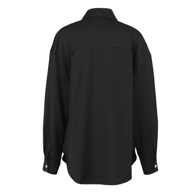 Camisa de Manga Larga Suelta con Diseño de Costuras Caladas - Image 4