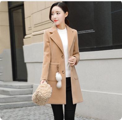 Abrigo de Lana Midi Estilo Coreano para Mujer - Image 8