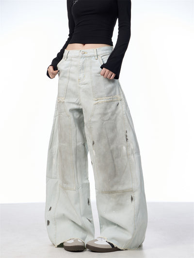 Pantalones Vaqueros Retro Sueltos Desgastados con Efecto Vintage - Image 13