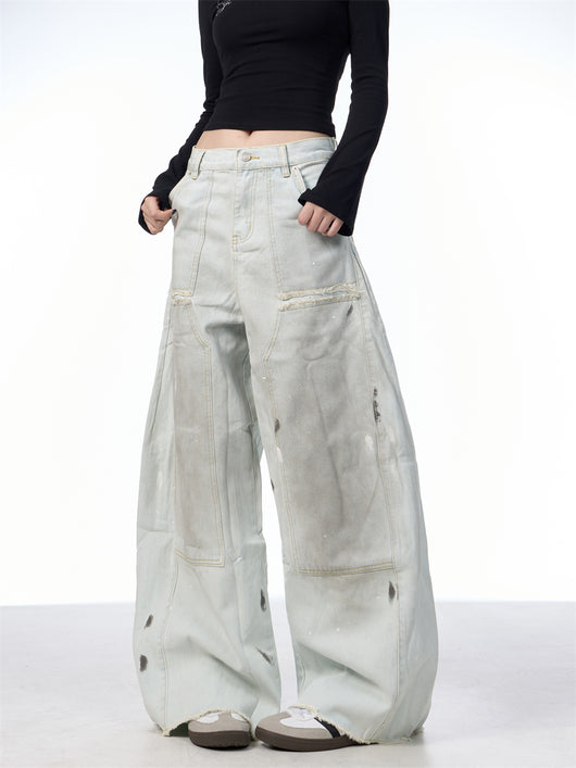 Pantalones Vaqueros Retro Sueltos Desgastados con Efecto Vintage - Image 13
