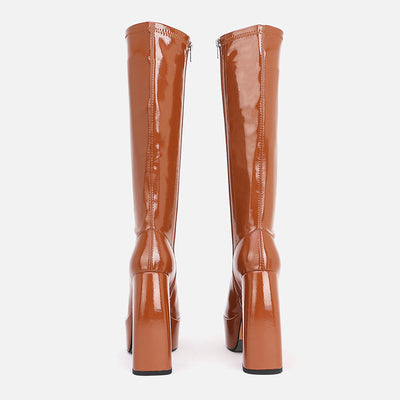 Botas Altas de Plataforma con Tacón Grueso y Punta Redonda - Image 3