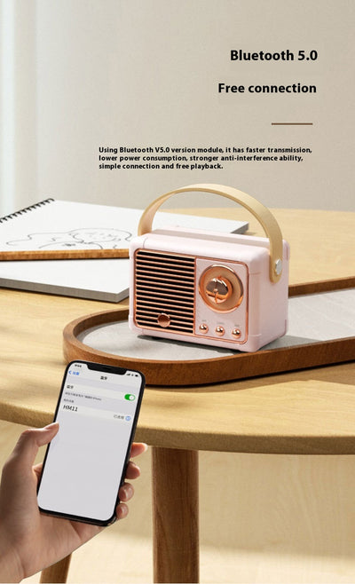 Altavoz Bluetooth Portátil Retro Mini Inalámbrico para Auto y Escritorio - Image 39