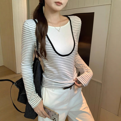 Blusa Coreana Ajustada para Transición de Otoño - Image 4