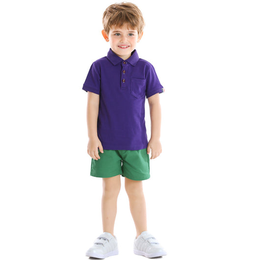 Playera Infantil Manga Corta Estilo College Transpirable con Cuello - Image 10