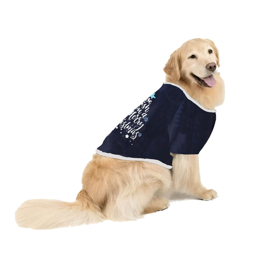 Matching family pajamas with navy blue and white raglan tops featuring a 'Let it Snow' graphic and snowman hat. Bottoms have a festive pattern of snowflakes, sn - Image 14