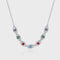 Collar Cadena Pesada Plata 925 con Dados Cuadrados de Zirconia Multicolor Estilo Retro Industrial