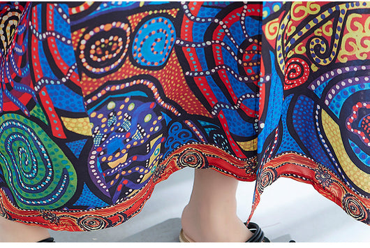 Vestido Camisero Artístico Talla Grande con Estampado Verano - Image 10