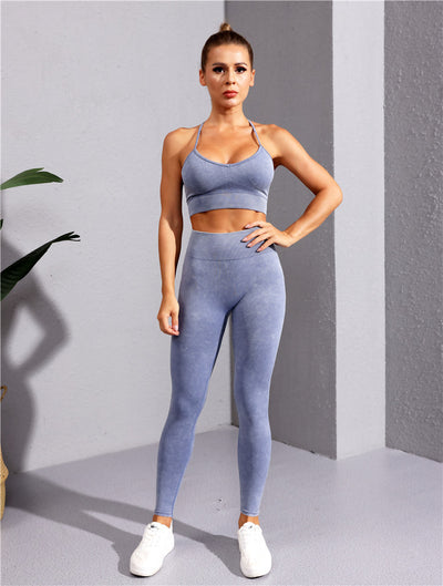 Conjunto Deportivo Yoga Mujer: Top sin Costuras y Pantalones Ajustados - Image 34