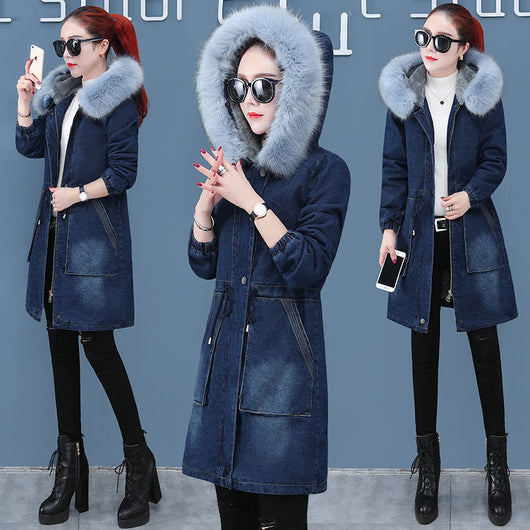 Chamarra Denim para Mujer Talla Grande con Forro de Terciopelo - Image 4
