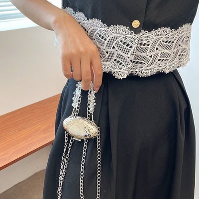 Bolsa Crossbody de Fiesta con Cadena Dorada - Diseño Elegante Huevo - Image 26