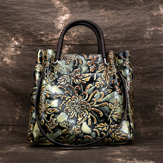 Bolsa Mensajera de Cuero Genuino con Relieve 3D para Mujer - Image 7