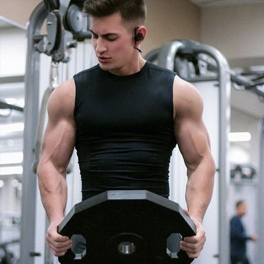 Camiseta de Entrenamiento sin Mangas Elástica de Hombros Anchos de Secado Rápido para Hombre - Image 4