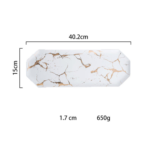 Bandeja de Cerámica Irregular Mármol y Oro - Lujo Minimalista - Image 20