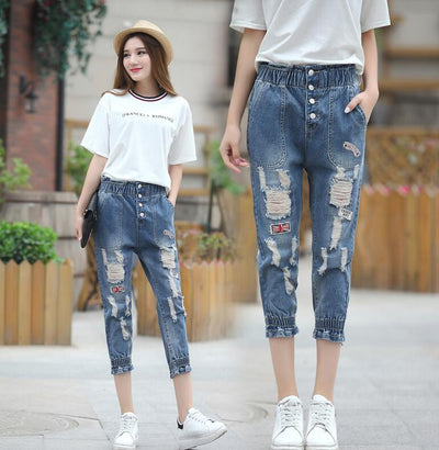 Jeans Sueltos de Cintura Alta con Cordón para Mujer - Image 10