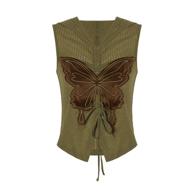 Sudadera Retro con Mariposas Bordadas y Cuello Ajustable - Image 10