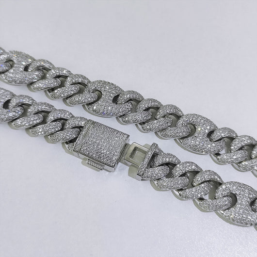 Cadena Cubana Hip Hop 15mm Tres en Uno con Cierre Nariz de Cerdo - Collar y Pulsera - Image 7