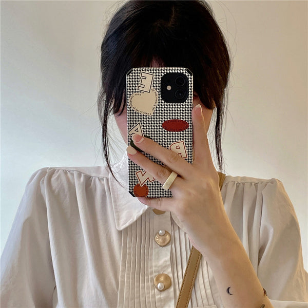 Funda Protectora Antigolpes Estampado Cuadrícula Alfabeto Inglés