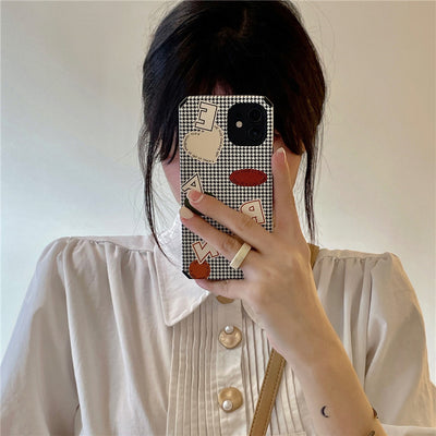 Funda Protectora Antigolpes Estampado Cuadrícula Alfabeto Inglés