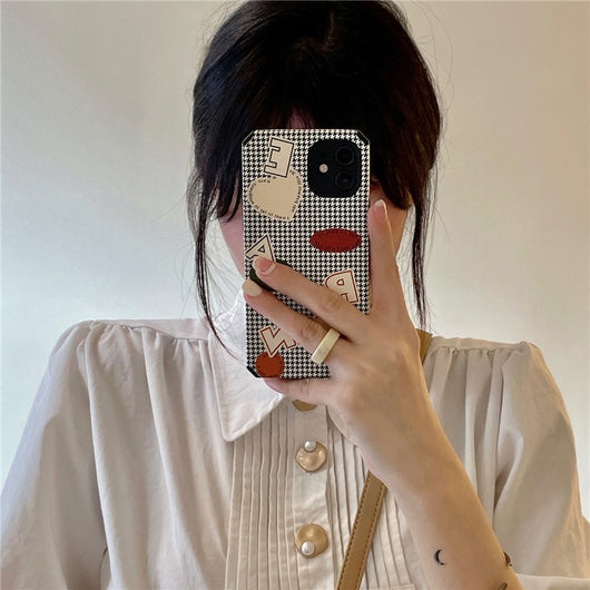 Funda Protectora Antigolpes Estampado Cuadrícula Alfabeto Inglés
