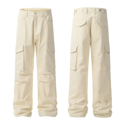 Overoles Americanos para Hombre con Bolsillos Amplios y Diseño Plisado - Image 3