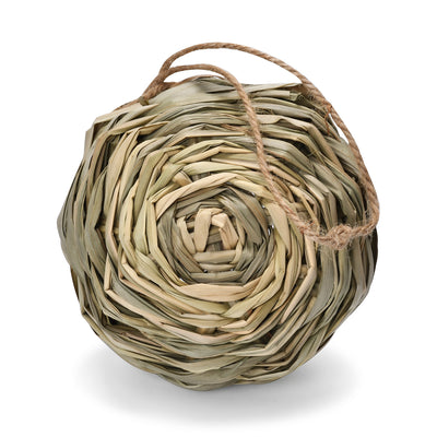 Three spherical bird nests made from woven straw or grass, each with a round opening and a jute hanging loop. - Image 8