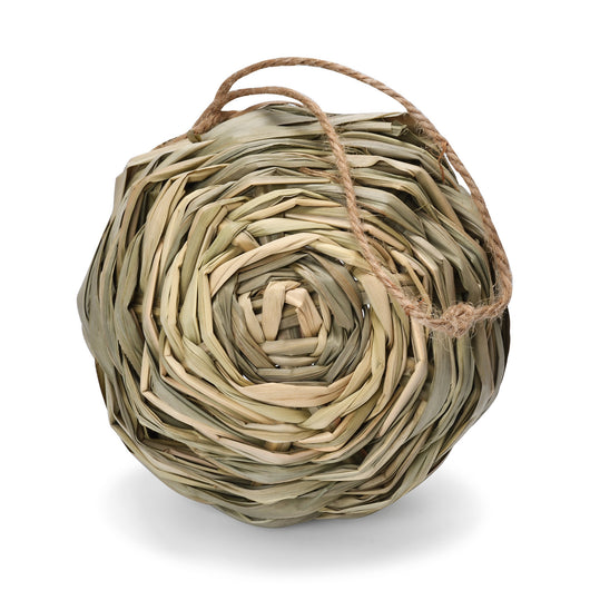 Three spherical bird nests made from woven straw or grass, each with a round opening and a jute hanging loop. - Image 8
