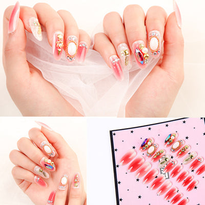 Uñas Postizas Decoradas con Lazo y Corona - Parches de Uñas Artísticas - Image 7