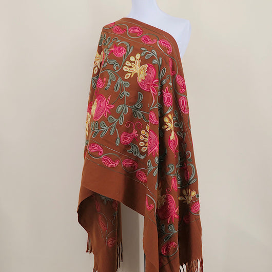 Chal de Cachemira con Bordado de Flor de Granada - Image 19