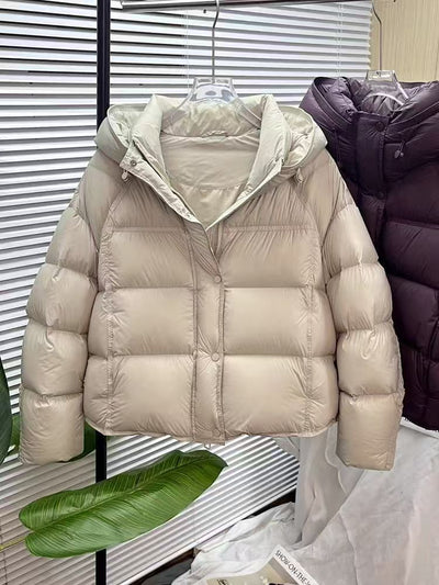 Chaqueta Acolchada Suelta con Capucha - Colores Sólidos Otoño Invierno - Image 25