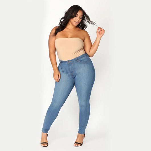 Pantalones Vaqueros Lápiz de Talle Alto con Elasticidad Premium para Mujeres Talla Grande - Image 8