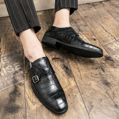 Zapatos de Cuero para Hombre Estilo Británico con Punta Cuadrada y Patrón Grabado - Image 3