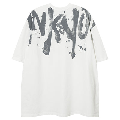 Camiseta Hombre Estilo Retro Americano con Estampado Graffiti - Image 4