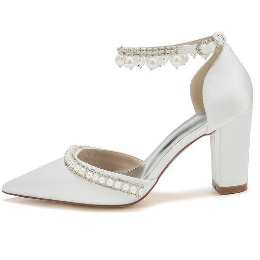 Zapatos de Tacón Cuadrado con Punta Afilada y Cristales Brillantes - Image 14