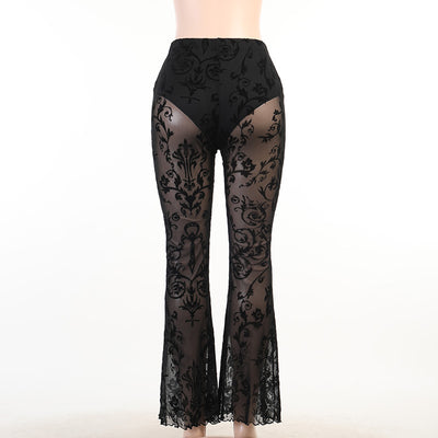 Pantalones Boho Transparentes Acampanados para Mujer - Image 24