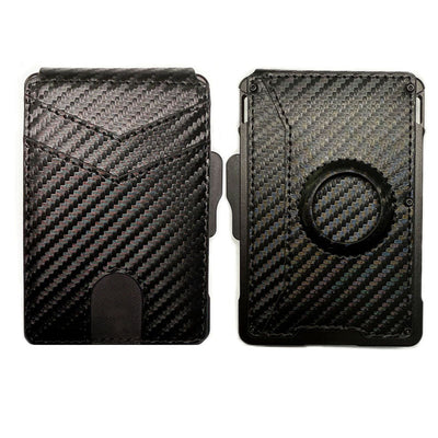 Cartera Hombre Portacédulas Gran Capacidad Fibra Carbono Metal - Image 5